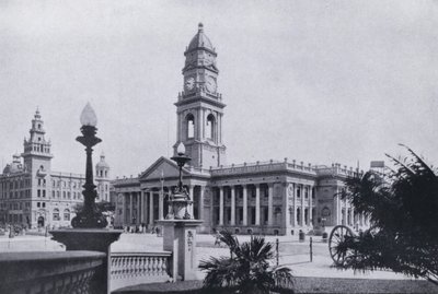 ダーバンの郵便局とナタール銀行（モノクロ写真 作： South African Photographer