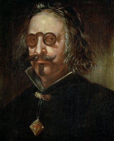 131-0795082 Francisco de Quevedo y Villegas (1580-1645) の肖像 (キャンバスに油彩) 作： Spanish School