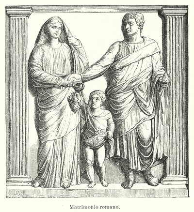 古代ローマの結婚（リトグラフ 作： Spanish School