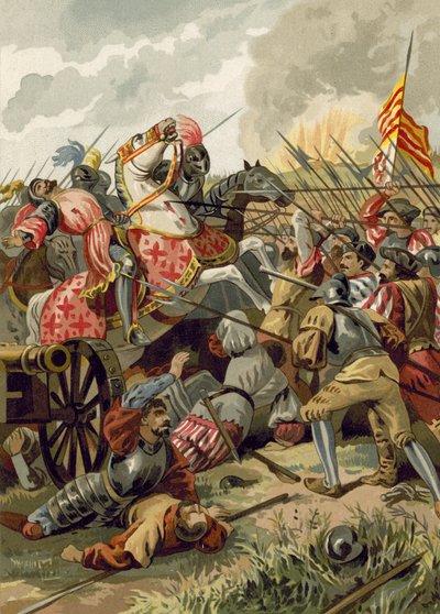 チェリニョーラの戦い、イタリア、1503 作： Spanish School