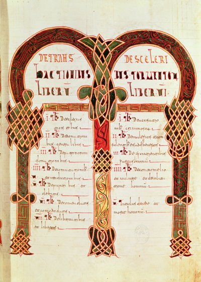 「Eurico Codex」のカノン表、c.476（ベラム） 作： Spanish School