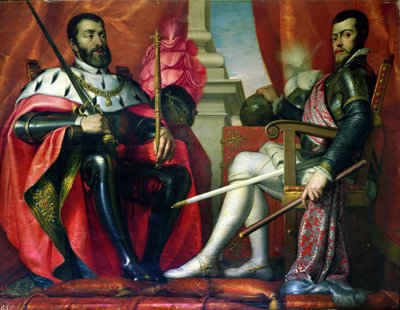 カルロスI（1500-58）およびフェリペII（1527-99） 作： Spanish School