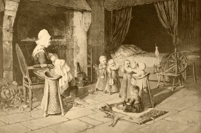 「アルバムアルティスティコ」のハーグによる絵画の後、村の子供たちの家は1890年頃に出版されました 作： Spanish School