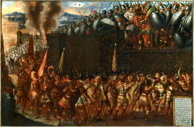 メキシコ征服-7月1日、モンテスマの手による死...（油彩・カンヴァス） 作： スペイン語学校