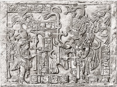 メキシコ、チアパス州、ヤクスチランの古代マヤ都市の装飾的なまぐさ 作： Spanish School