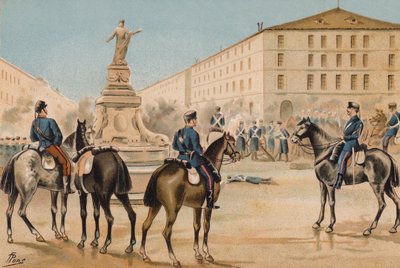 Voluntarios de la Libertadの軍縮、サラゴサ、スペイン、1874 作： Spanish School