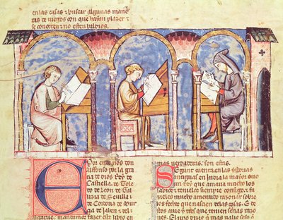 Fol.1v Games Table Makers、Book of Games、Chess、Dice and Boards、1282より 作： Spanish School
