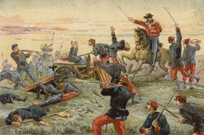 ウルグアイ南北戦争、1846年、サンアントニオデルサントの戦いでのジュゼッペガリバルディ 作： Spanish School