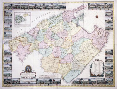 マヨルカ島の地図、1785年 作： Spanish School