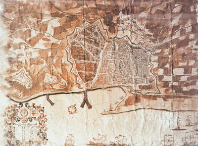 バルセロナ市の地図、1697年 作： Spanish School