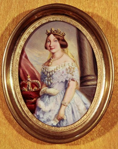 イザベラ女王II（1830-1904）のミニチュアポートレート 作： Spanish School