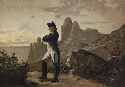 セントヘレナに亡命したナポレオン、1815-1821 作： Spanish School