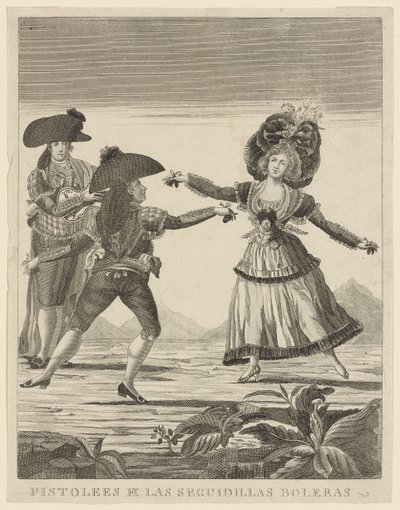 Pistolees e las sequidillas boleras、c.1790-99 作： Spanish School