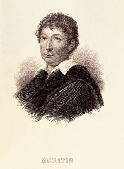 スペインの作家、レアンドロ・フェルナンデス・デ・モラティン（1760-1828）の肖像。19世紀のエングレーヴィング。マドリッドのロマンティック美術館。 作： Spanish School