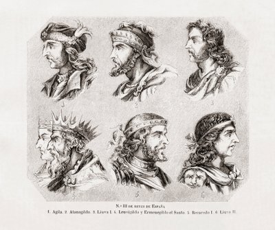 6人のスペイン人王。 作： Spanish School