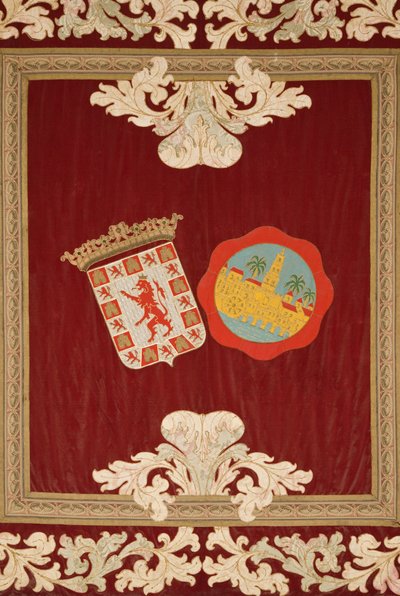 クリスチャンキングスのアルカサルのモザイクホールのタペストリー 作： Spanish School