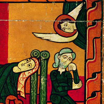 キリスト降誕、祭壇画からのサイドパネル、カタロニア語（木製パネルに油彩）（168111の詳細） 作： Spanish School