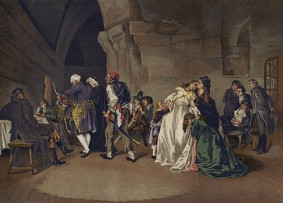 ルイ16世とマリーアントワネットの別れ、1792年 作： Spanish School