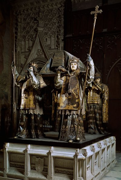 航海士クリストファー・コロンブス（Cristoforo Colombo, Cristobal Colon）（1451-1506）の墓。セビーリャ大聖堂（Catedral de Santa Maria de la Sedea）スペイン 作： Spanish School