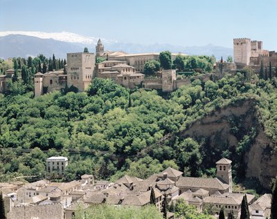 14世紀から16世紀の北東からのアルハンブラ宮殿の眺め 作： Spanish School