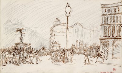 ストリート シーン - ピカデリー サーカス、1900 年代 作： Spencer Gore