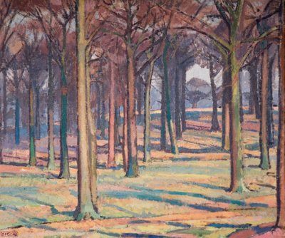 リッチモンド公園の木、1914 年。 作： Spencer Gore