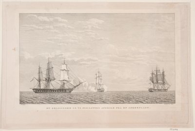 イーグル船と 2 隻のフリゲート艦 作： Søren Henrik Petersen