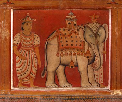 デヒワラ、スブダラマ寺院の象の壁画（壁画） 作： Sri Lankan School