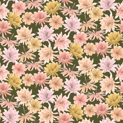 モハベ砂漠の花模様、2021年（黒鉛筆＆デジタル） 作： Stacy Hsu