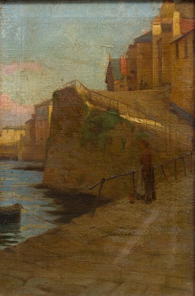 Newlyn Slip の図 (無題) (キャンバスに油彩) 作： Stanhope Alexander (school of) Forbes