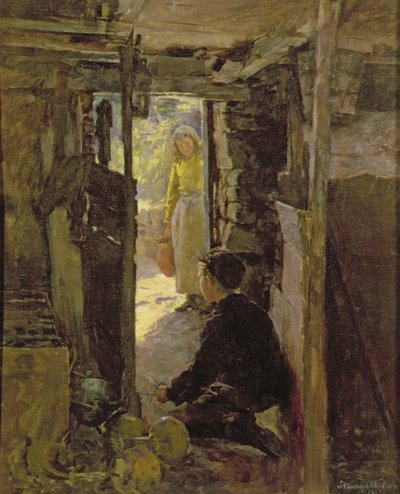 コテージのドアで 作： Stanhope Alexander Forbes