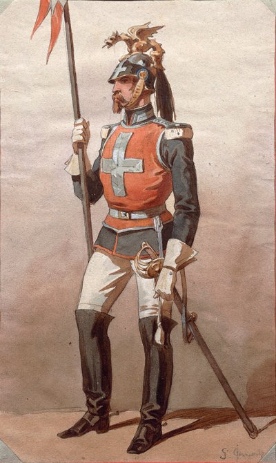 スタニスラオ・グリマルディ・デル・ポゲットの描いたユニフォームの習作 作： Stanislas Grimaldi del Poggetto