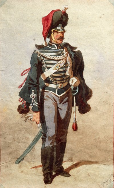 スタニスラオ・グリマルディ・デル・ポゲットの描いたユニフォームの習作 作： Stanislas Grimaldi del Poggetto