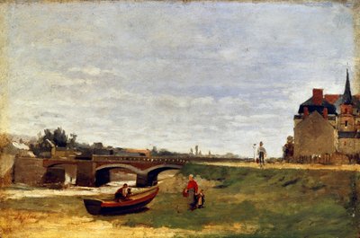 橋のある風景、1870年代初頭 作： Stanislas Lepine