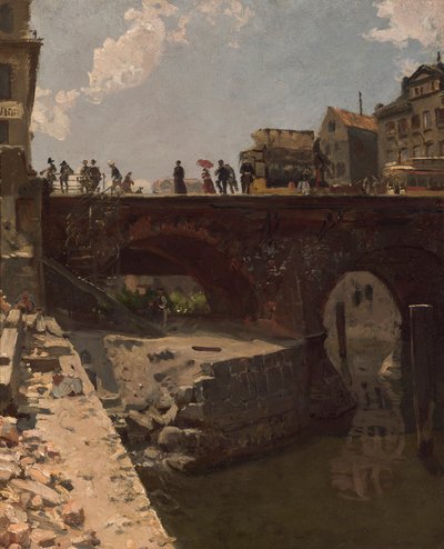 フランスの町の橋 作： Stanislas Victor Edouard Lepine