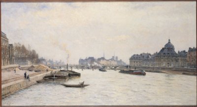 ポン・デ・ザール、ポン・ロワイヤルからの眺め、1884年頃（油彩） 作： Stanislas Victor Edouard Lepine