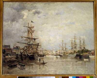 Le port de Caen 絵画 Stanislas Lepine (1835-1892) 1859 Sun.0,72x0,91 m パリ、オルセー美術館 作： Stanislas Victor Edouard Lepine