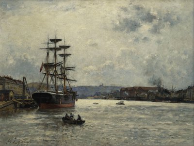 カーンの港;カーン港、 作： Stanislas Victor Edouard Lepine