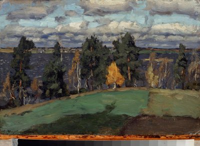 秋。 スタニスラフ・ユリアノビッチ・ジュコフスキー（ジュコフスキー）（1873-1944）による絵画、キャンバスに油彩 作： Stanislav Joulianovitch Joukovski