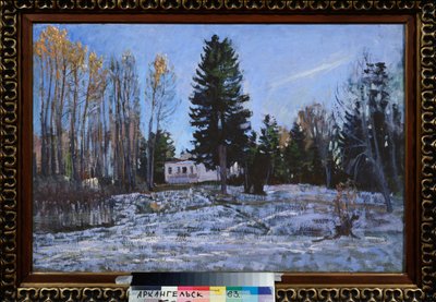 古い田舎の不動産。 スタニスラフ・ユリアノビッチ・ジュコフスキー（ジュコフスキー）（1873-1944）による絵画、キャンバスに油彩 作： Stanislav Joulianovitch Joukovski