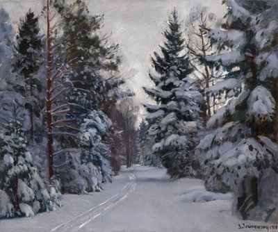 雪の中のトラック、1928 作： Stanislav Julianovic Zukovskij