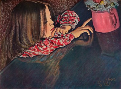 花瓶を見る少女1902 作： Stanislaw Wyspianski