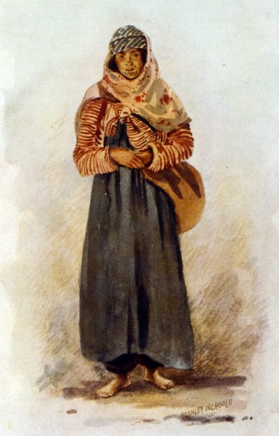 シリアの農民の女性を描いたイラスト 作： Stanley Inchbold