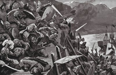 ニカイアを襲撃する十字軍（リトグラフ） 作： Stanley L. (after) Wood