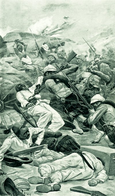 テルエルケビールの戦いで要塞を襲撃する高地人 作： Stanley L. Wood
