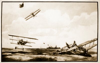 リヒトホーフェンの死、ジョン・ハミルトン作「フライング・メモリーズ」よりイラスト 作： Stanley Orton Bradshaw