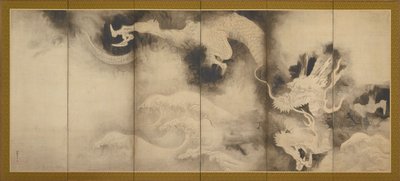 龍と雲、桃山または江戸時代、1590-1640。 作： Sôtatsu