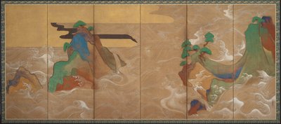 松島の波、17世紀。 作： Sôtatsu