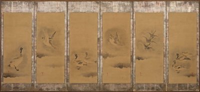 野生のガチョウ、桃山または江戸時代、1568-1615。 作： Sôtatsu