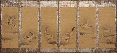 野生のガチョウ、桃山または江戸時代、1568-1640。 作： Sôtatsu